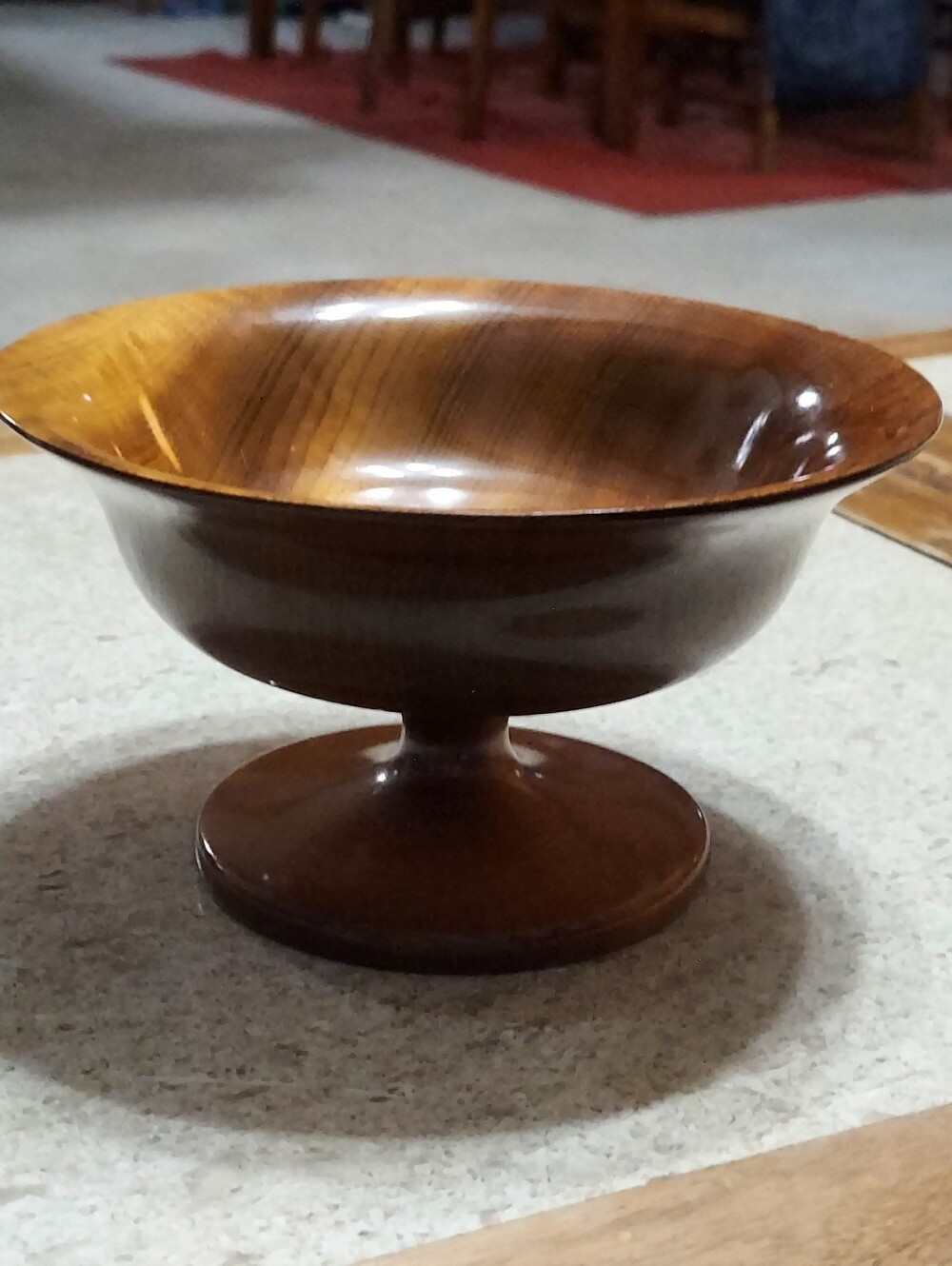 Myrtlewood Pedestal Bowl - Warm Brown Finish